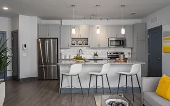 Fully-equipped kitchen with island